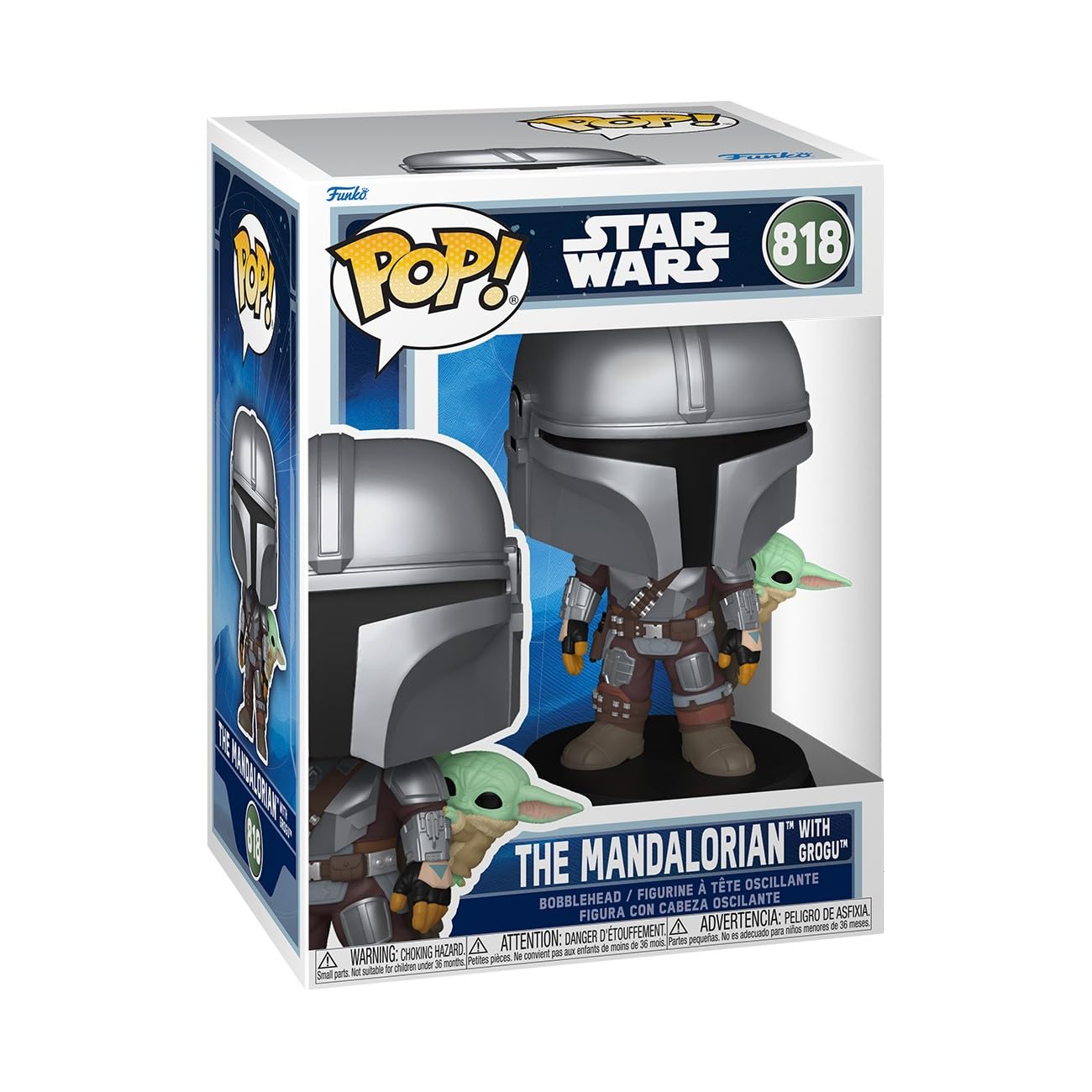 Funko Pop! Star Wars: The Mandalorian and Grogu - The Mandalorian with Grogu - Figura de Vinilo Coleccionable - Idea de Regalo - Mercancía Oficial - Juguetes para niños y Adultos