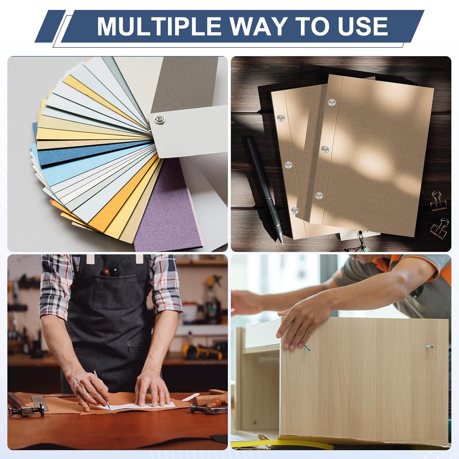 PATIKIL Binding Screw Posts, 10 Set Screw Posts Fit for 3/16"(5mm) Hole Dia Female M5 x 32mm Carbon Steel Binding Bolts Nut for Leather Scrapbook DIY