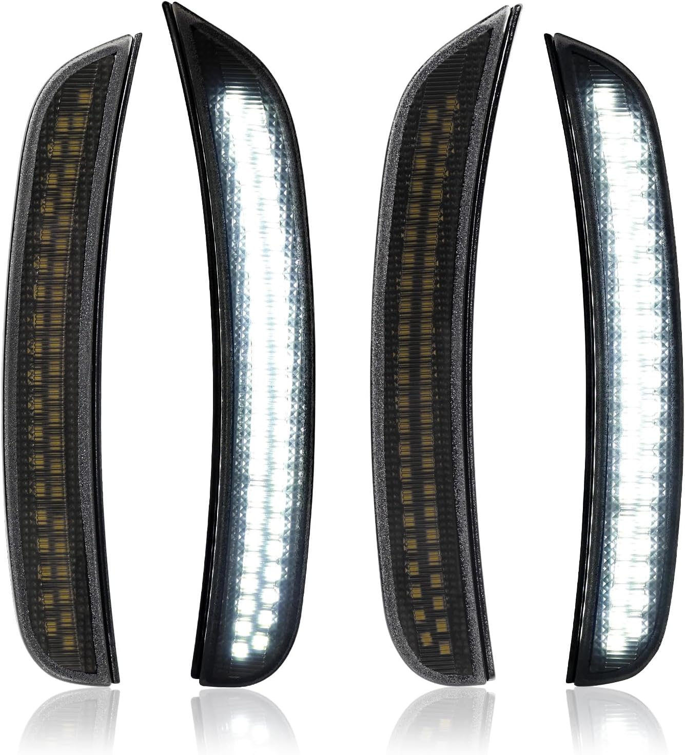 Wheel Arch LED Side Marker Light, Compatible with Dodge Charger 2015-2021, Replace LED Front Rear Wheel Side Marker Light, Car Wheel Edge Light, White, 2 PCS Front 2 PCS Rear