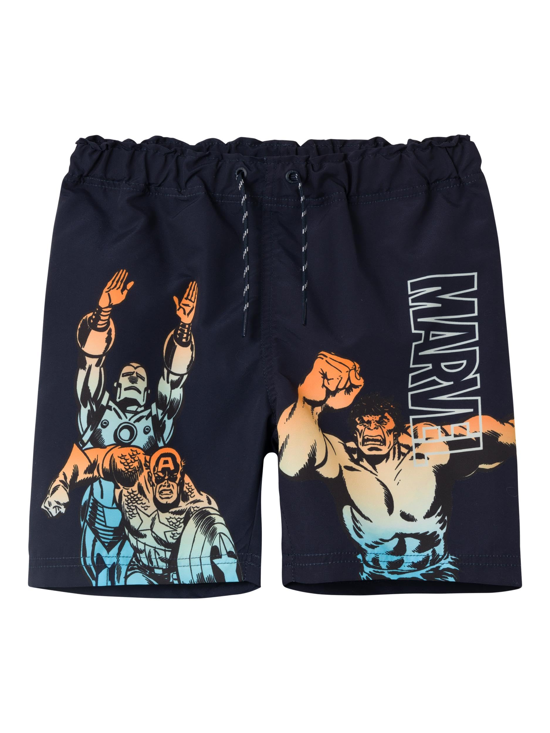 NAME IT Nkmmakavel Marvel, bañador Mar Corto, Azul Oscuro (Dark Sapphire), 9 años para Niños