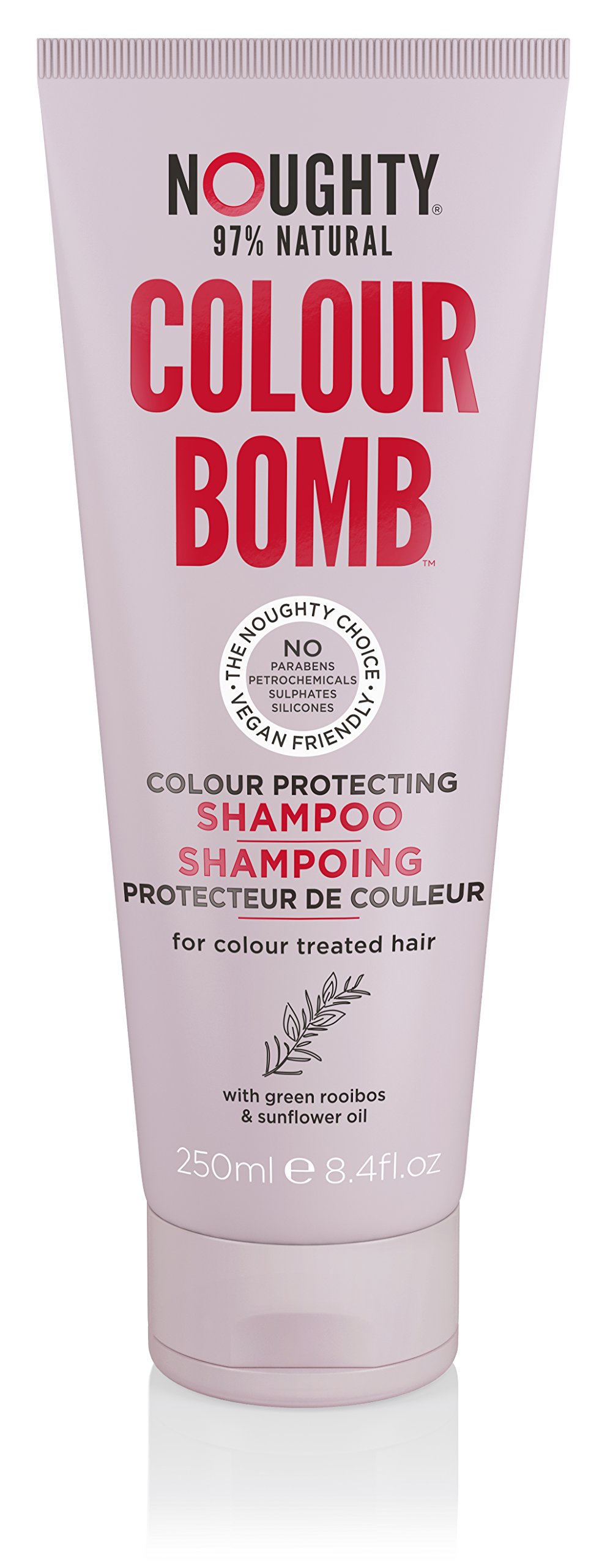 Colour Bomb Colour Protecting Shampoo, 97% Natural Sulphate Free Vegan Haircare, for Dyed & Colour Treated Hair (250ml)