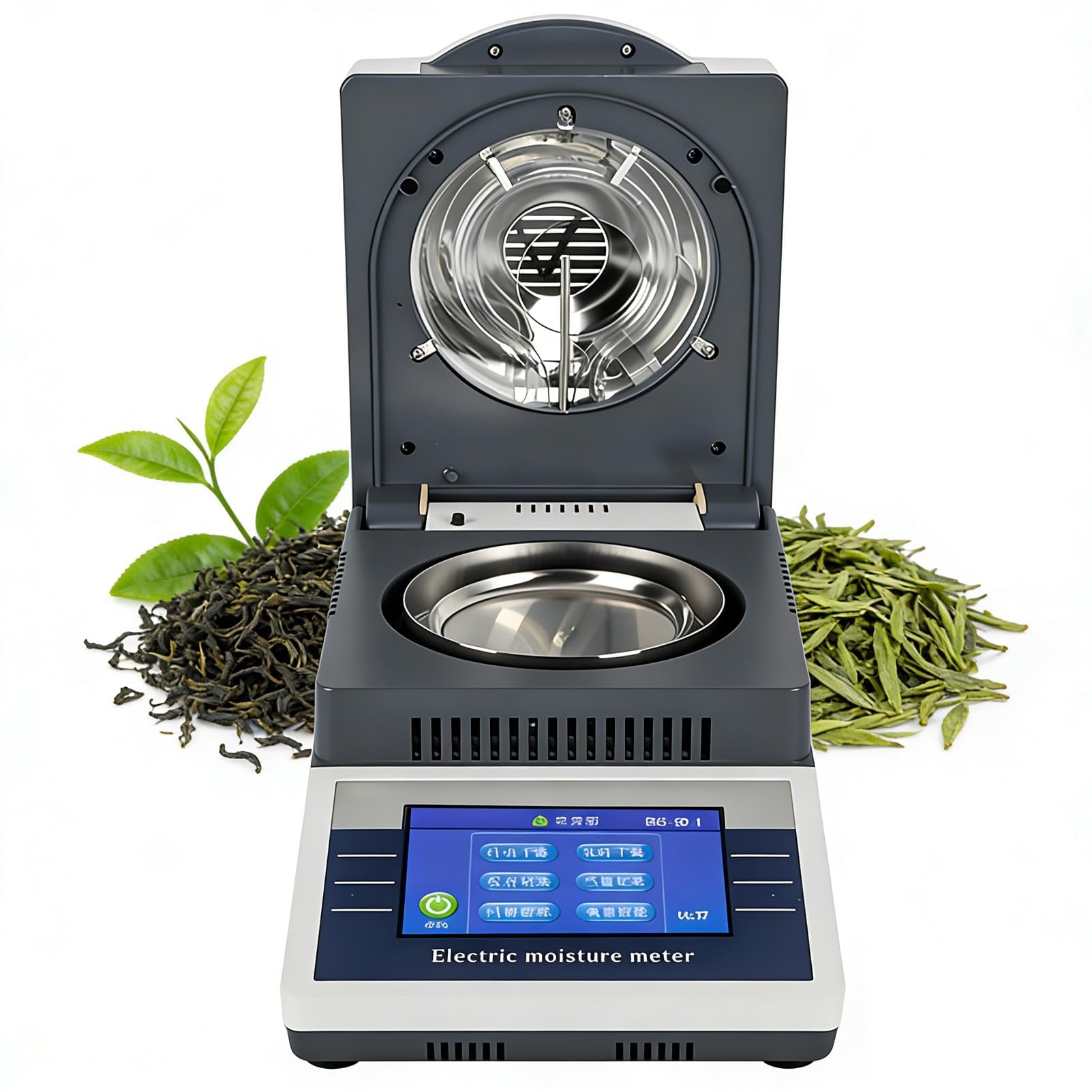 Analizador de humedad halógeno de precisión, pantalla táctil LCD de 5 pulgadas, medidor de humedad automático para laboratorio e industrial, 50 g-5 mg