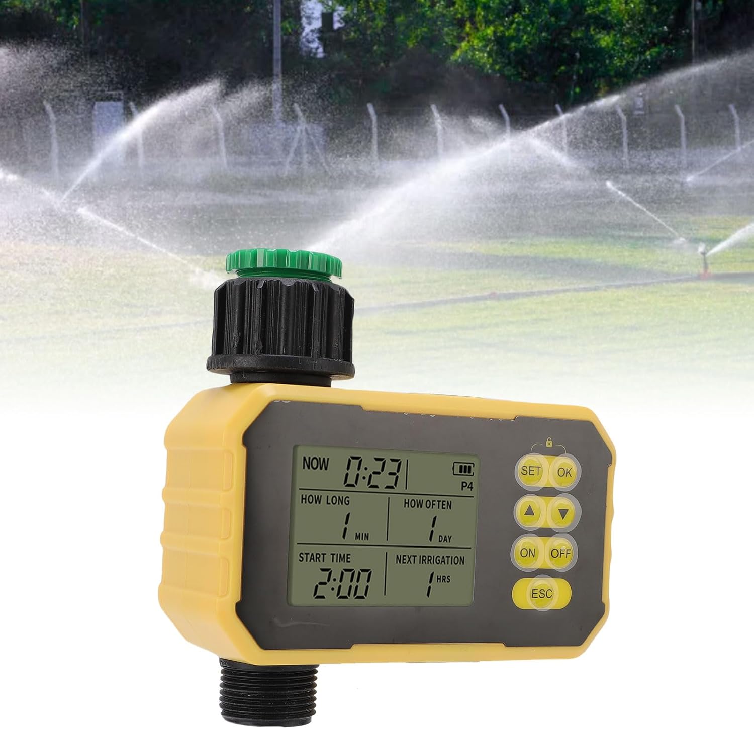 Denash Solar Sprinkler Timer Adjustable,Programmable Automatic Irrigation Controller,Automatic Watering Garden Hose Water Timer with Rain Sensor