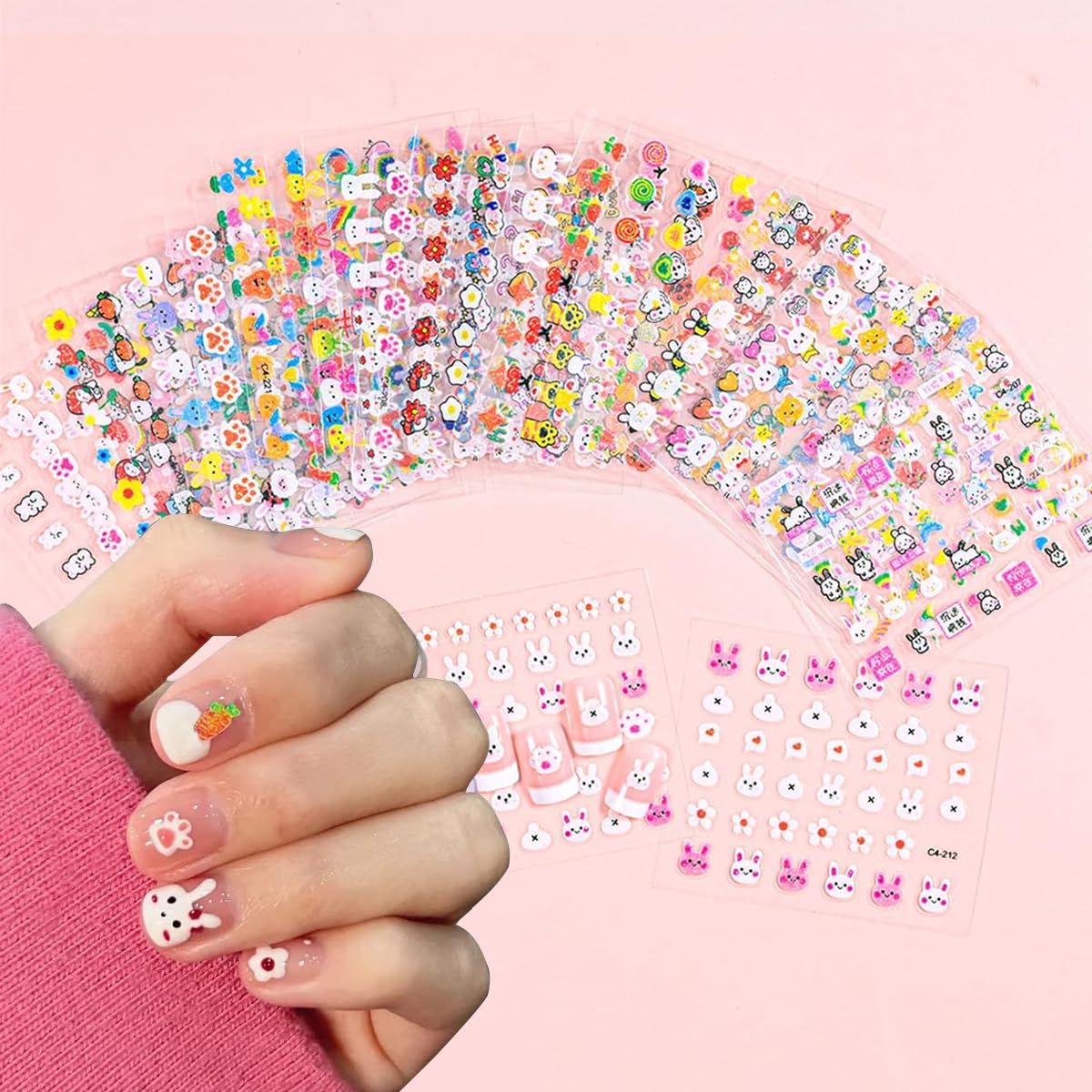 MAYCREATE® 30 Sheet Cartoon Nail Decals Nail Stickers for Kids