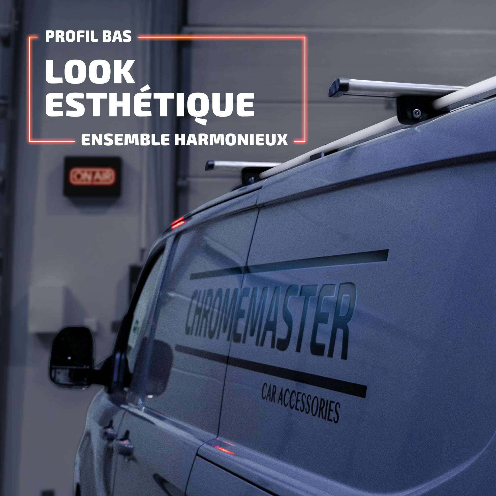 CHROMEMASTER | Kit Rails de Toit et Barres de Toit Compatible avec VW Multivan T6.1 L2 Long 2019-2022 | Système de Porte-Bagages de Toit pour Voiture | Montez Un Panier de Toit ou Un Coffre de Toit