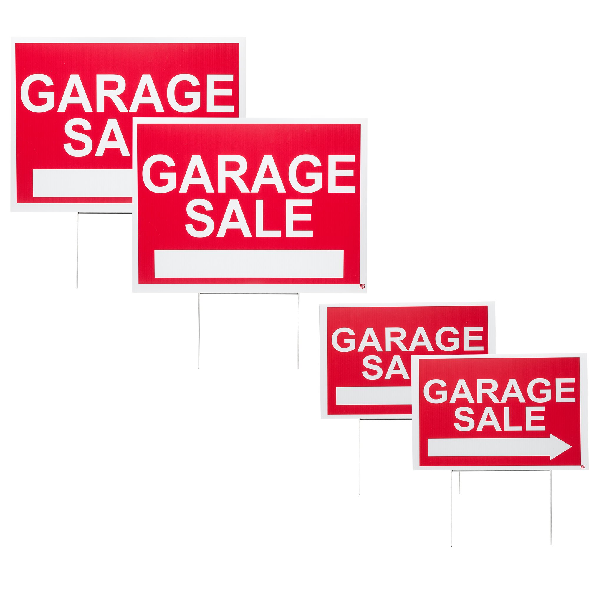 Buy WDS Premium Garage Sale Signs Pack with Stakes 4 Pack Garage Sale