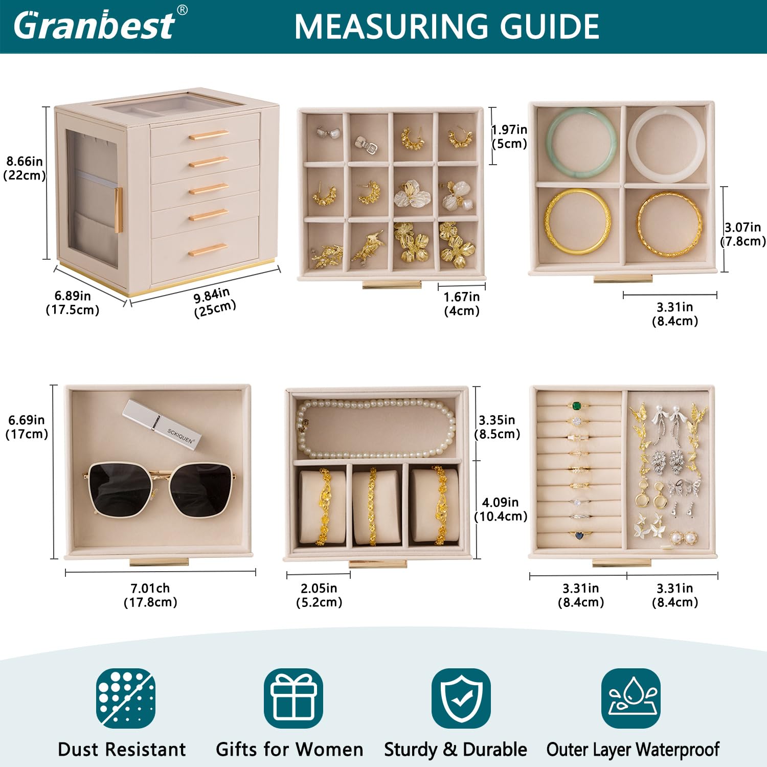 Granbest Portagioie a 5 strati (beige)