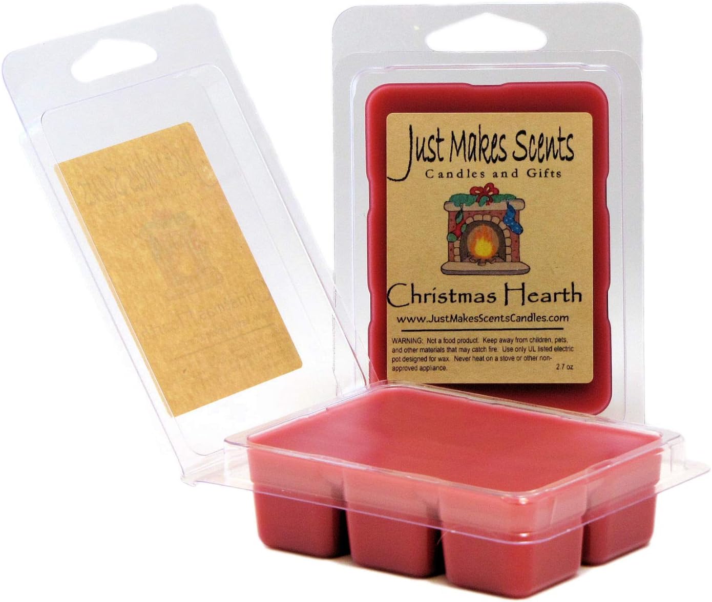 2 Pack - Christmas Hearth Scented Wax Melts by Just Makes Scents
