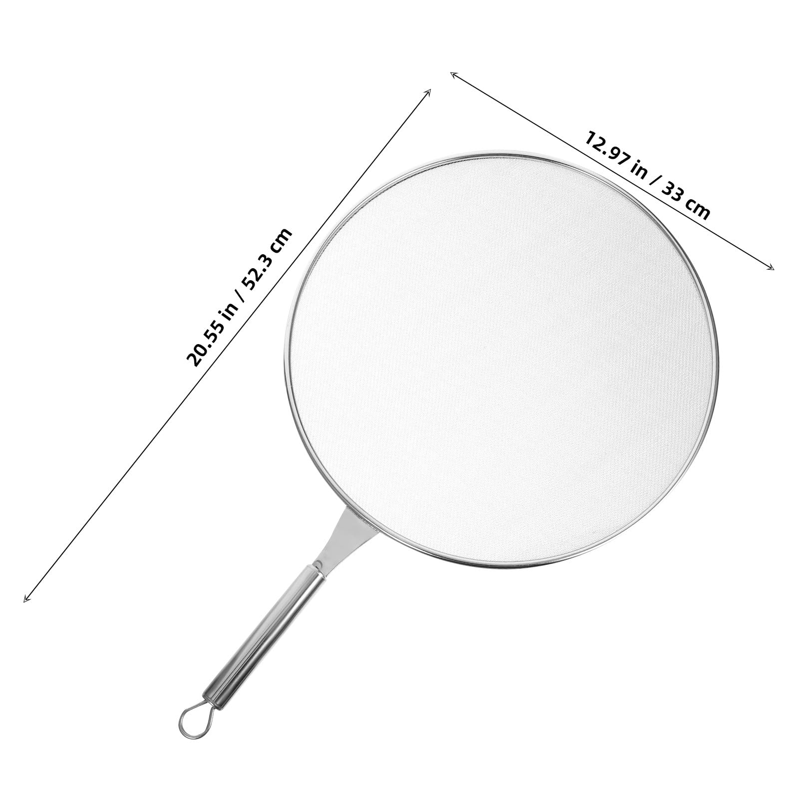 jojofuny Pantalla Antisalpicaduras de Malla Densa de Acero Inoxidable con Asa para Sartén, Protector contra Salpicaduras de Grasa Adecuado para Cocinar en Casa