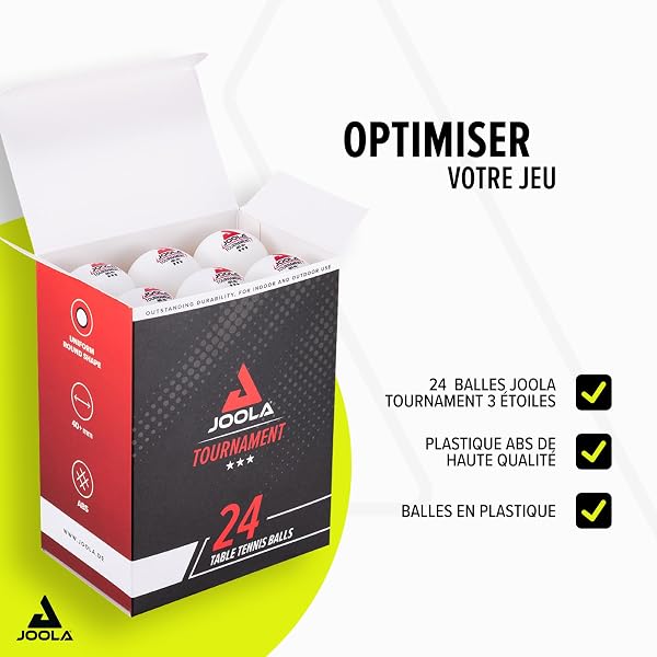 JOOLA Balles de ping-Pong 3-Star, Qualité Premium, 3 étoiles, Excellentes caractéristiques de Jeu et Longue durée de Vie, Compatibles Indoor et Outdoor - 2
