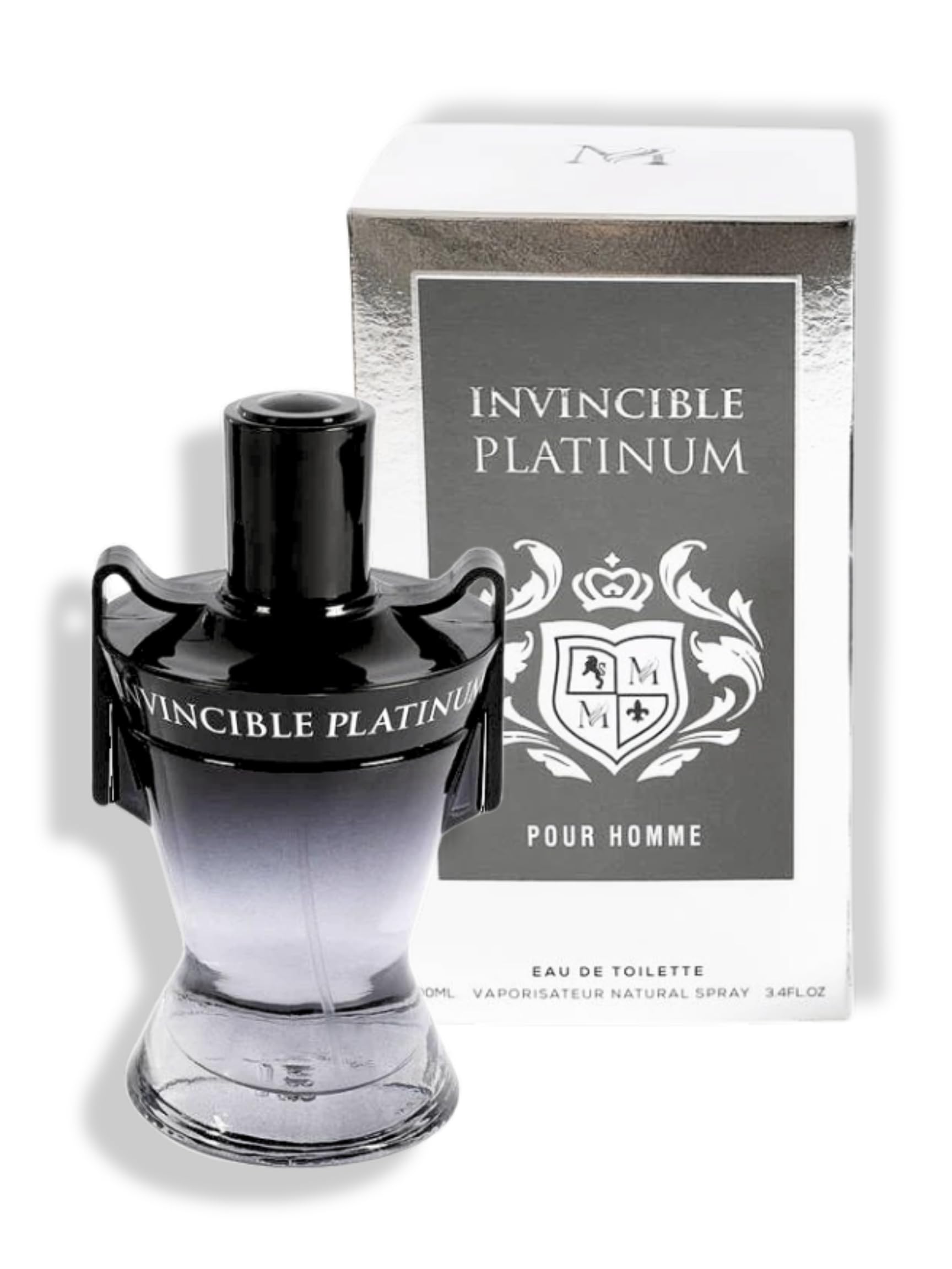 INVINCIBLE PLATINUM POUR HOMME EAU DE TOILETTE 3.4 FL. OZ. Woody Aromatic fragrance for Men.
