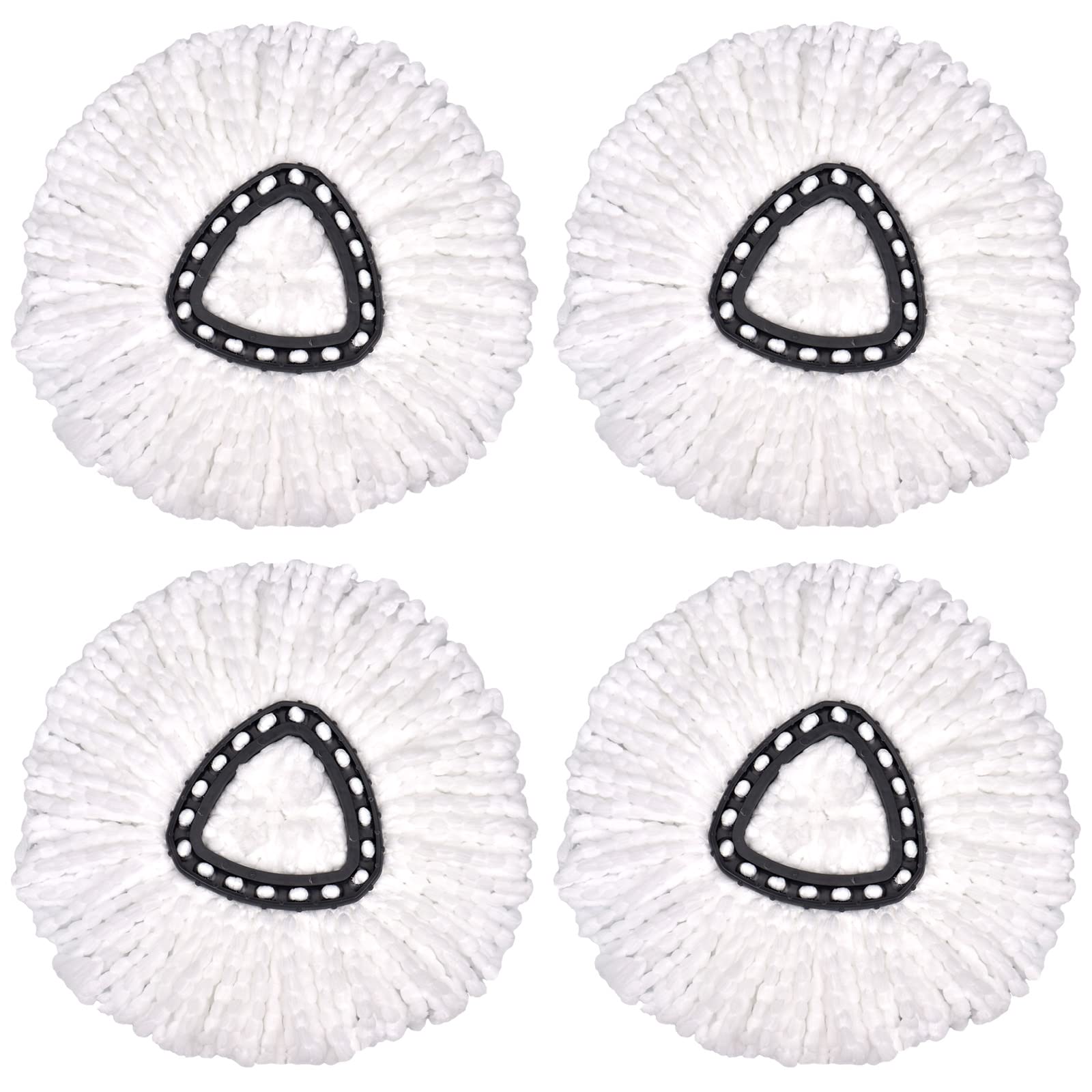 Spin Mop Replacement Head, 4 Pack Mop Replace Heads Compatible with 360 Degree Spin Mops, Microfiber Spinning Mop Refill, Easy Cleaning and Wring Spin Mop Heads for All Hard Surfaced Floors