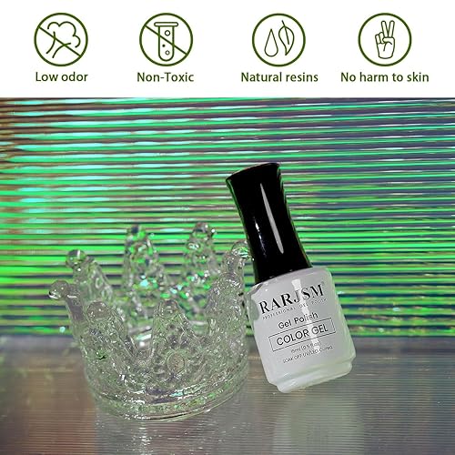 Miniatura 8 de RARJSM Chameleon - Esmalte de uñas de gel con purpurina de color verde a azul, pigmentos que cambian de color, 0.5 onzas líquidas, esmalte de gel