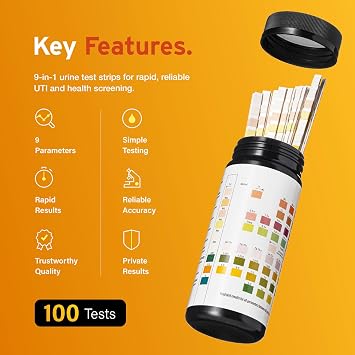 100 x AYDMED 9-in-1 UTI Test Strips | 9 Parameter Urine Test Strips