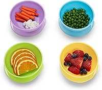 Vista 4 de Munchkin® Love-a-Bowls™ Juego de alimentación para bebés de 10 piezas, incluye recipientes con tapas y cucharas, multicolor