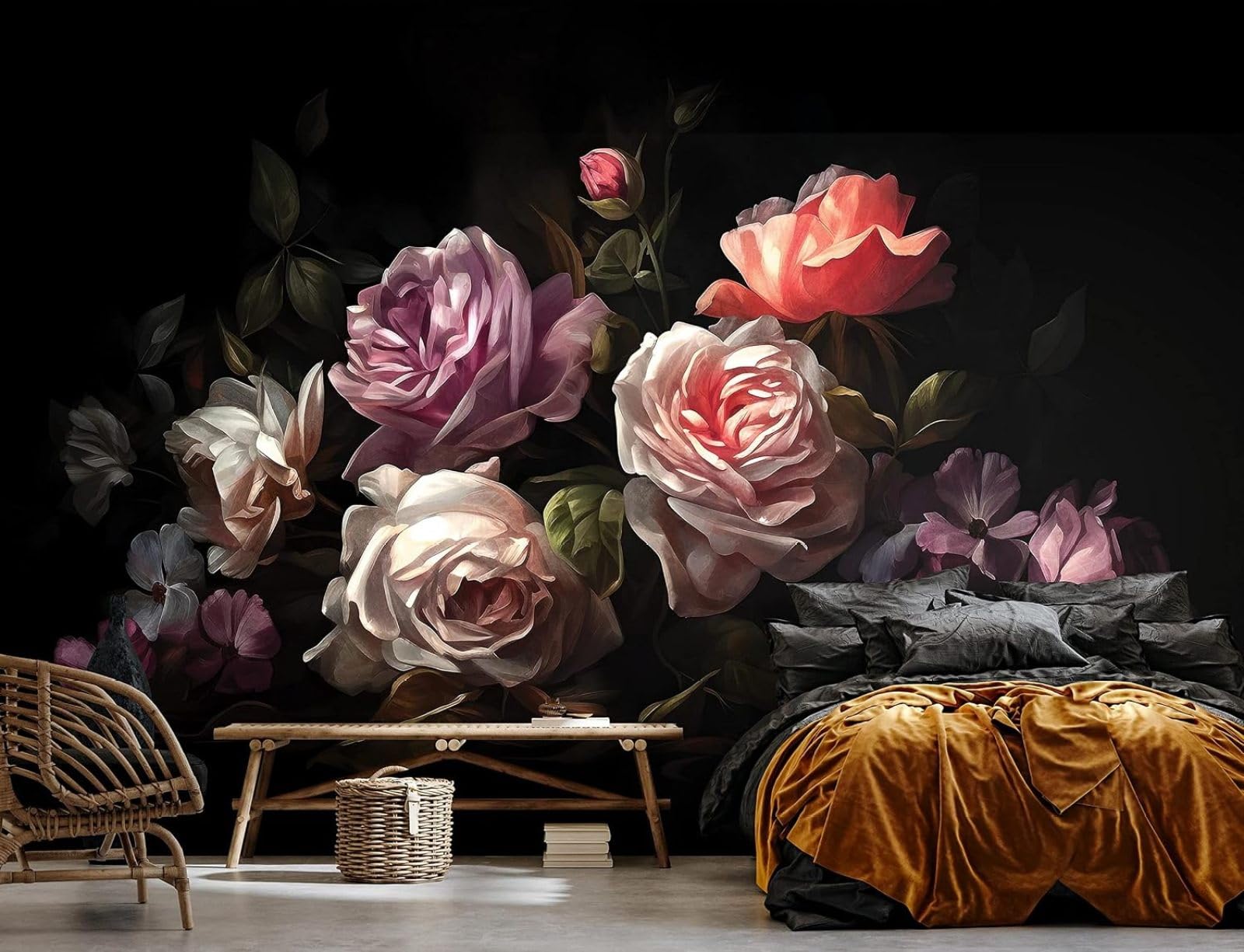 Kfjhgbdshhj 3D Mural Photo Mural-Wallpaper Flowers - For Living Room Bedroom - 3D - Painting,430Cmx300cm Poster - Wall Sticker - Frameless Picture