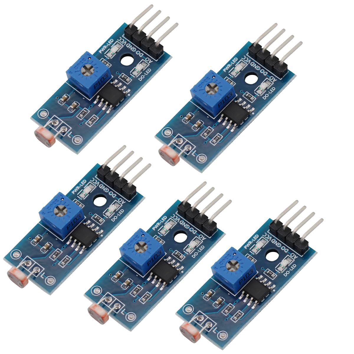 5PCS 4 perni sensore fotoresistore Rilevamento della luce Modulo fotoresistore Sensore di luce modulo rilevatore di luce con uscita digitale