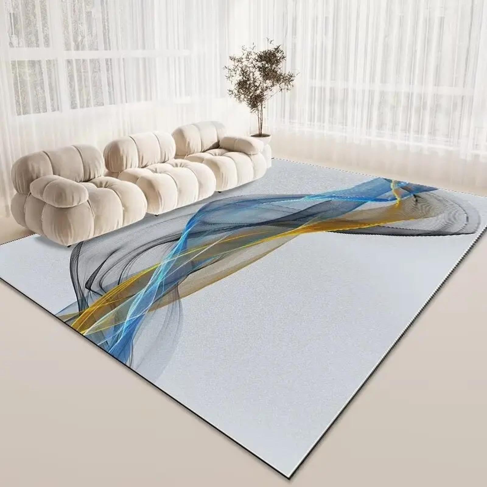 Tapis maison abstrait 140x200cm grand format pour décoration de salon et chambre