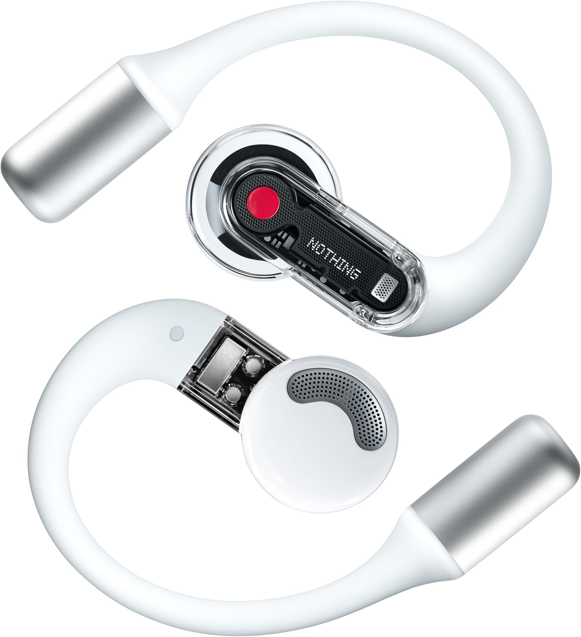 Nothing Ear (Open) Open-Ear Headphones, Earbuds with Earhooks, BT 5.3, Clear Voice Technology with 2 Mics, Fast Charging, Compatible with iPhone & Android White