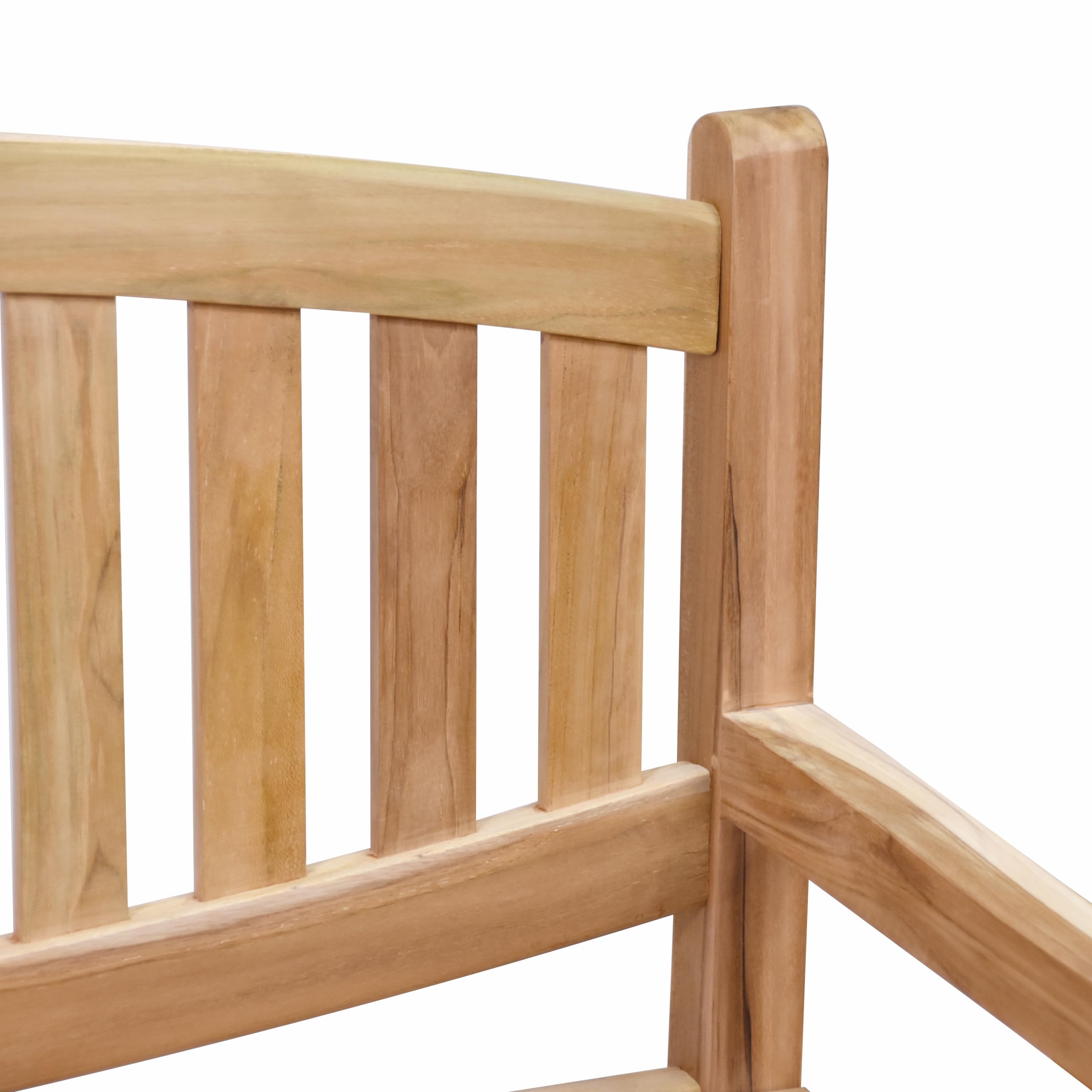 Divero 2-Sitzer Gartenbank Bradford aus Teakholz unbehandelt – Natur-Braun