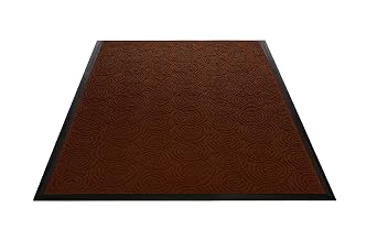 Guardian WGS030514 Indoor/Outdoor Wiper Scraper Floor Mat, Brown, 3 x 5 | Water Guard Spiral Pattern, Rubber Reinforced Ridges, Withstand High Traffic