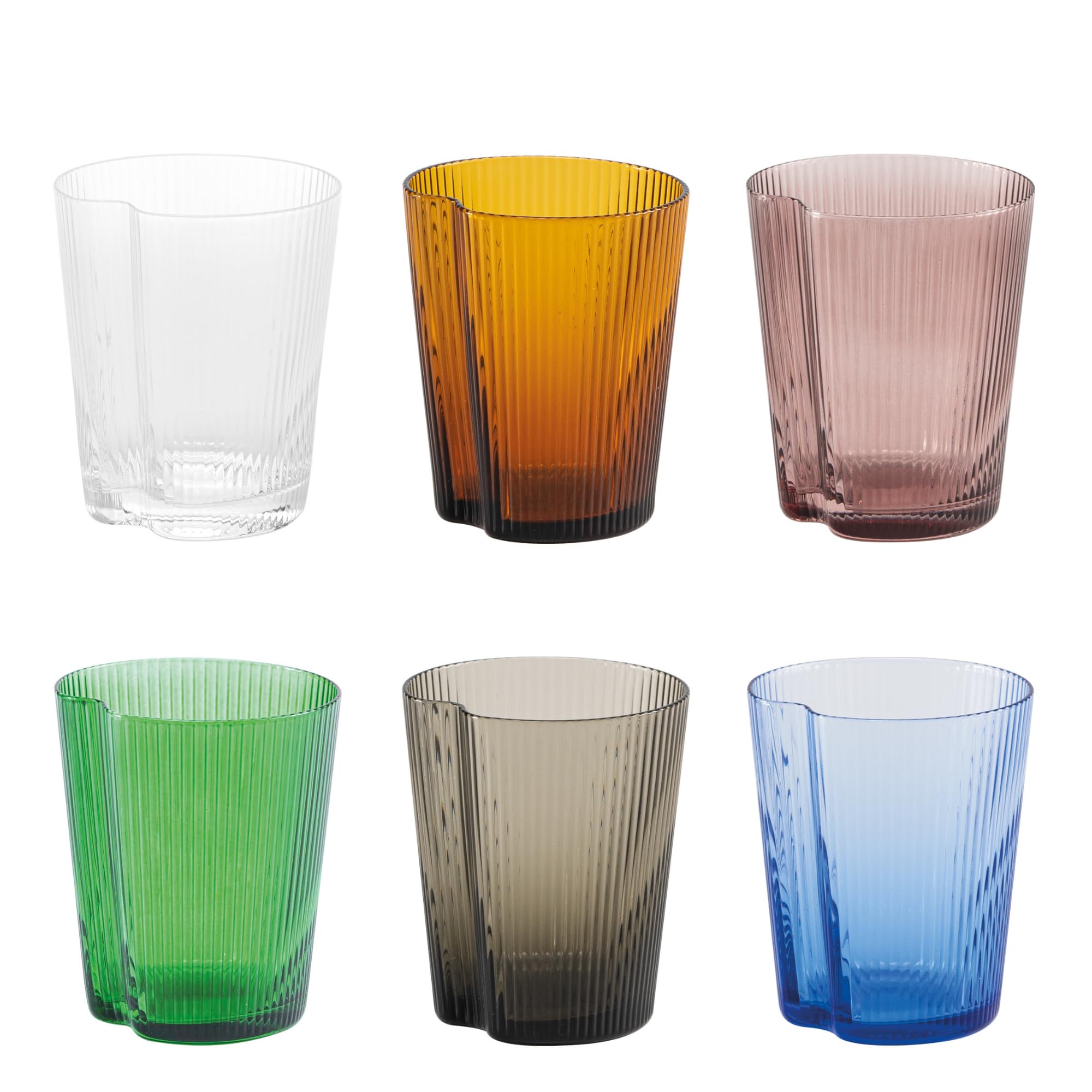 Zafferano Set di 6 bicchieri colorati per cellulare, 335 ml, 6 colori, impilabili, lavabili in lavastoviglie