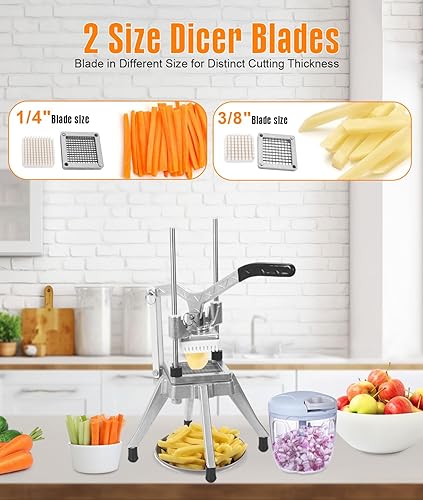 Miniatura 2 de BotaBay Picadora comercial de frutas de verduras de 14 y 38 pulgadas cortador de alimentos profesional resistente Kattex cortador de freír francés