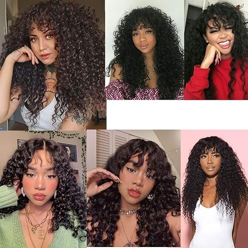 Miniatura 5 de Peluca de pelo humano virgen, brasileño para mujeres negras. Partición media, densidad del 150% rizado profundo, previamente despuntadas, con pelo