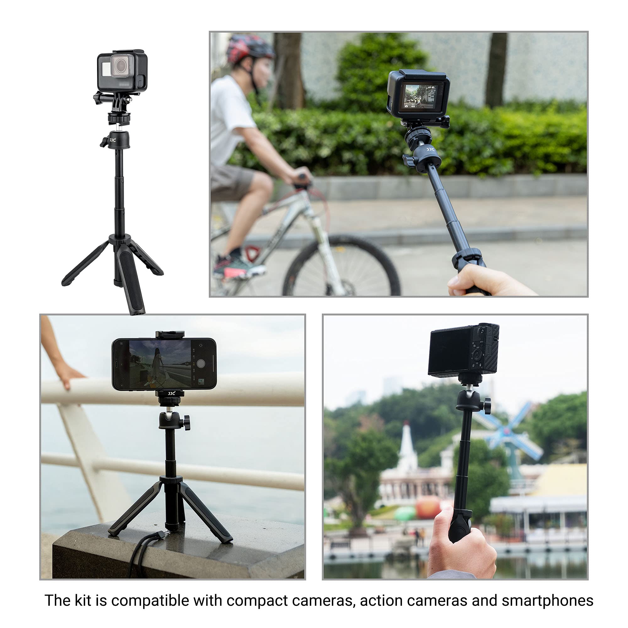 Treppiede per cellulare | Supporto compatto da scrivania | Supporto da tavolo estensibile girevole a 360 gradi per telefono/fotocamera/cellulare/cellulare
