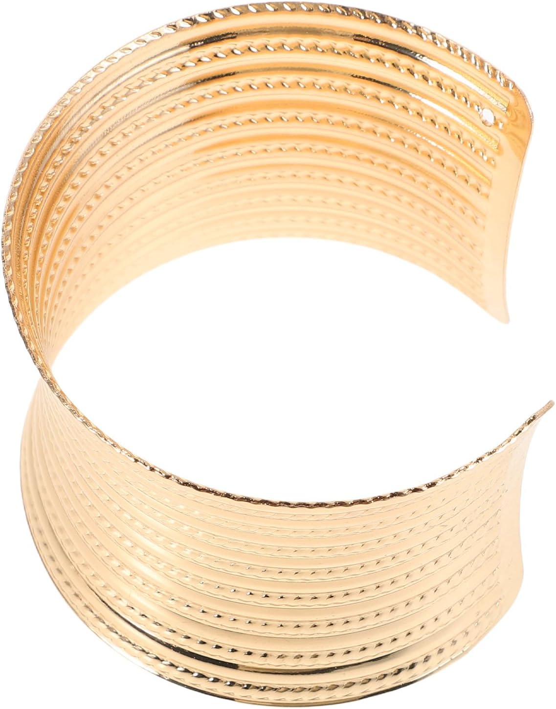 Wire Wrap Bracelet Open Cuff with Textured Pattern Gold Bangle for Women and Men Suitable for Parties and Daily Wear