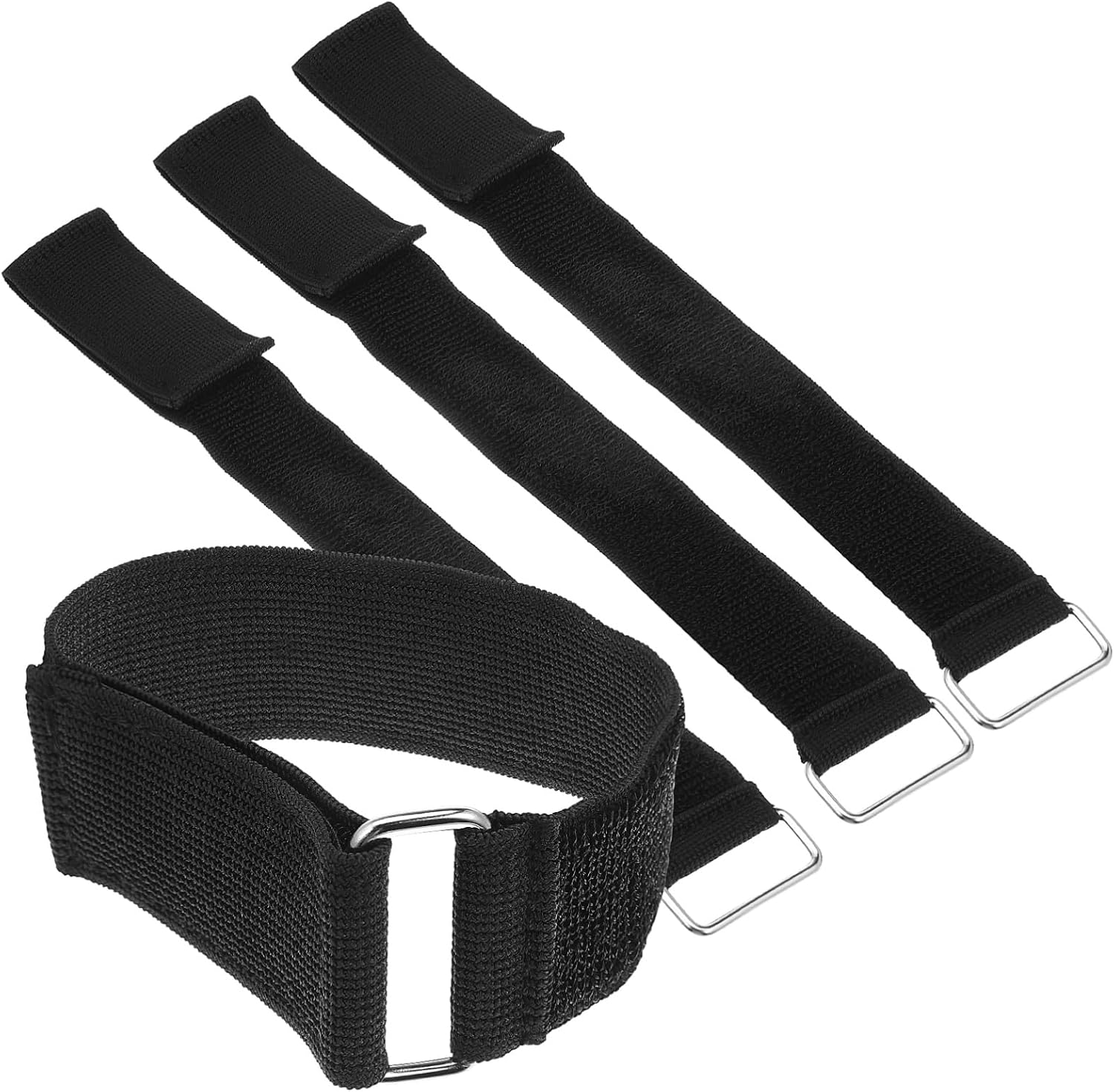 4pcs Hook and Loop Straps Stretchable Fastening Straps Buckles for Home Organization Office Management and Vehicle Accessories