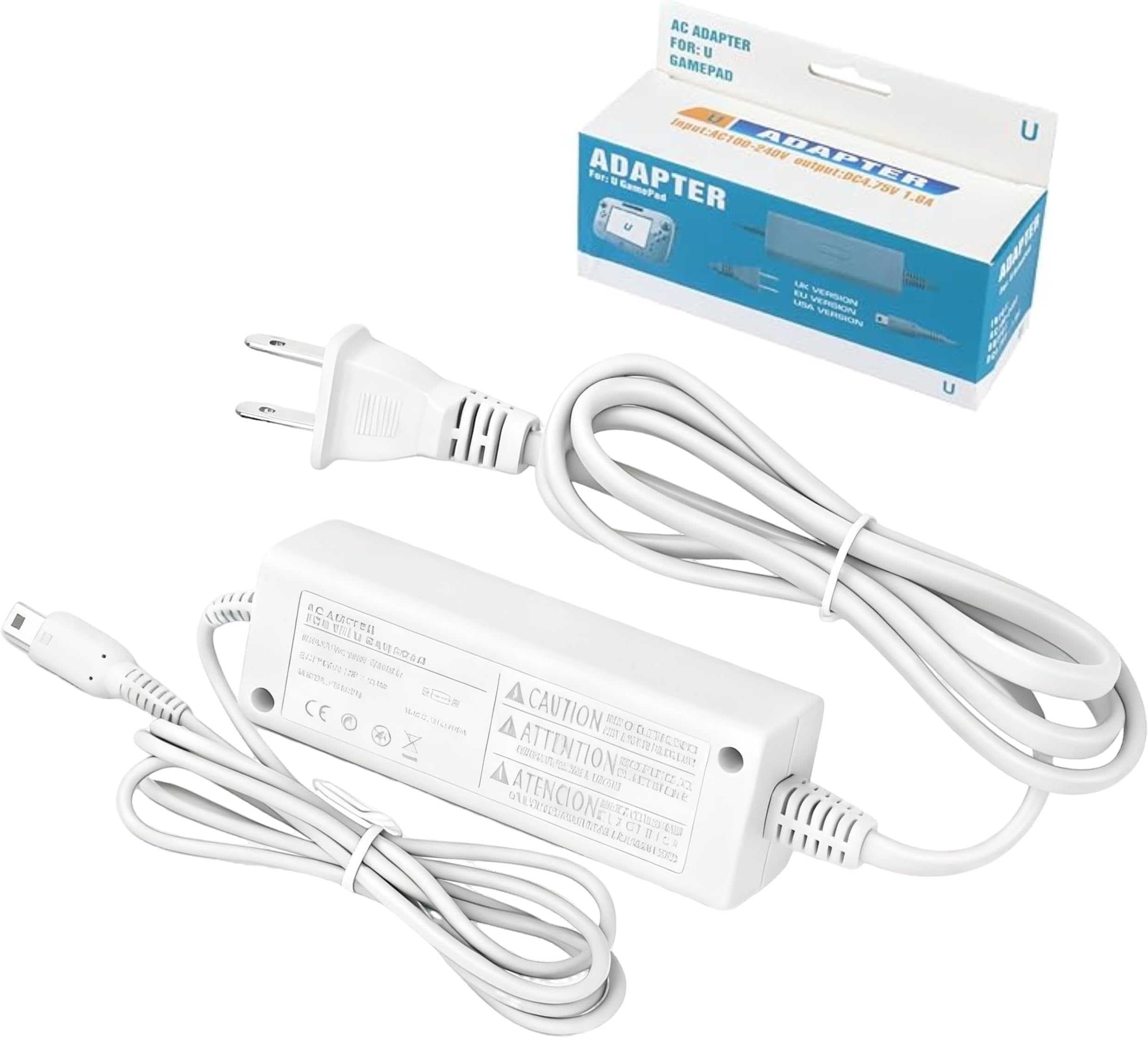 Partyreal eBoot Gamepad Charger for Wii U, AC Adapter Wall Power Charger for Nintendo Wii U Gamepad