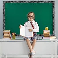 Vista 84 de Zonon 65 Feet Bulletin Board Borders Black and White Polka Dots Striped Grid Borders Decorative Straight Scalloped Wavy Rolled Trim Classroom Back