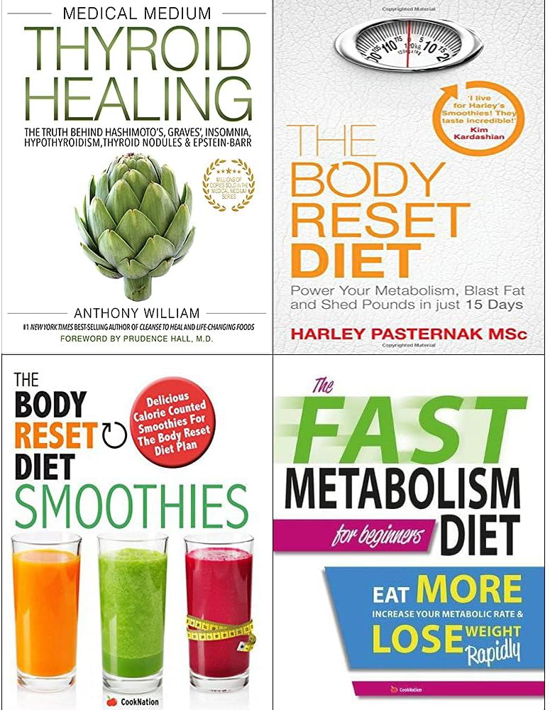 Medical medium thyroid healing, body reset diet, smoothies and fast metabolism diet 4 books collection set Paperback