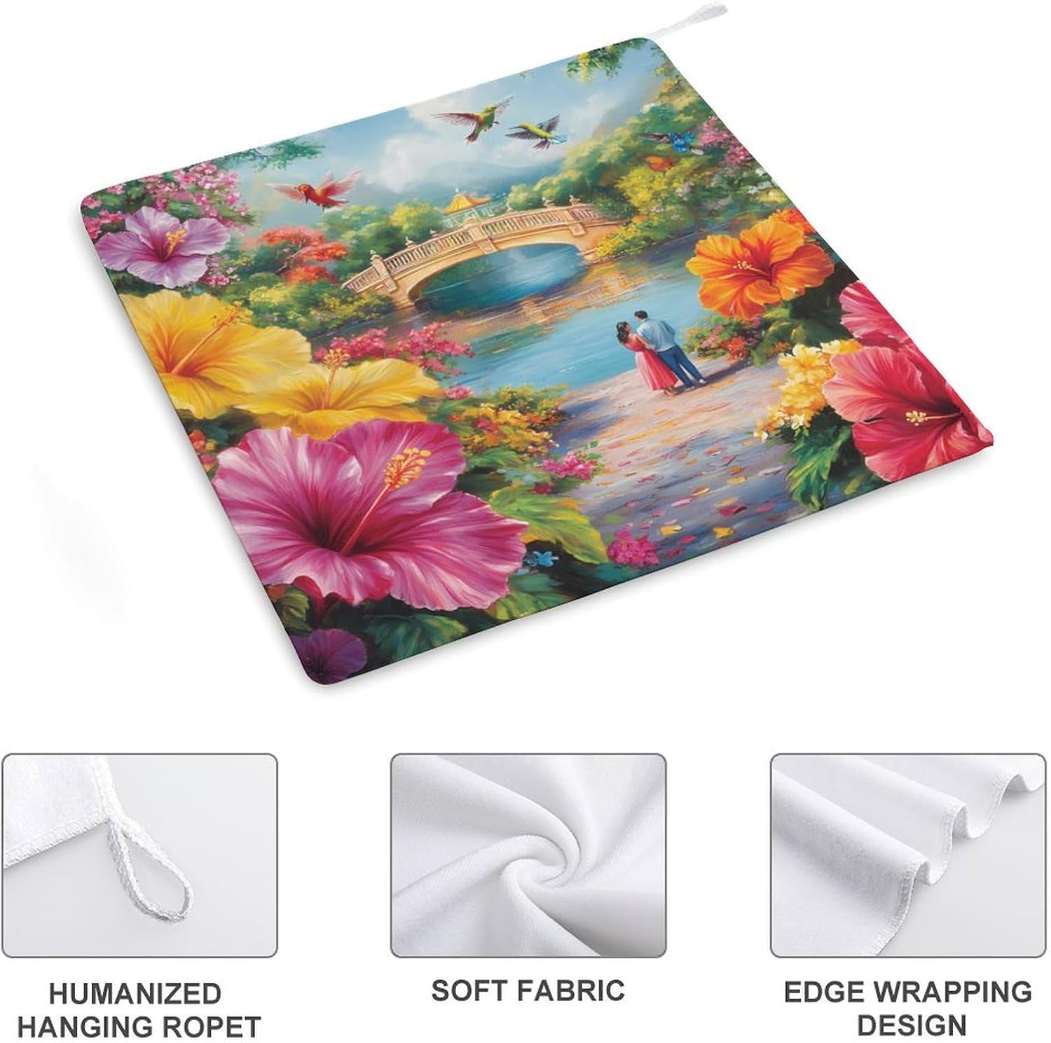 Hibiscus Hawaiian Travel Towel Hand Towels Decorative Towel for Bathroom Kitchen Shower Gym 4PCS