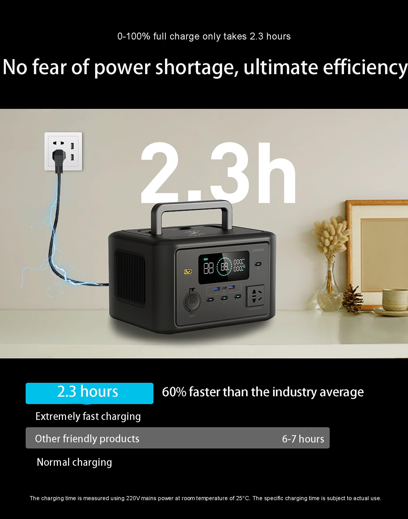 Station d'alimentation Portable 288 Wh avec Prise Secteur 300 W/100 V-240 V, Batterie Externe Solaire pour Camping-Cars, véhicules de Loisirs et véhicules de Secours.
