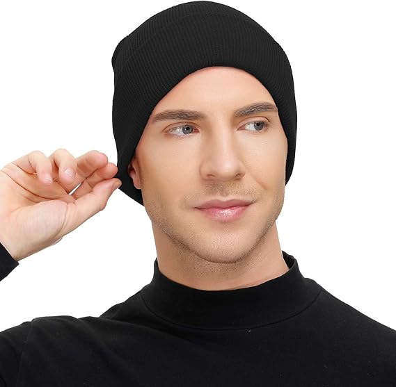 American Trends Winter Knit Beanie Hat for Men Women Soft Stretch Skull Cap