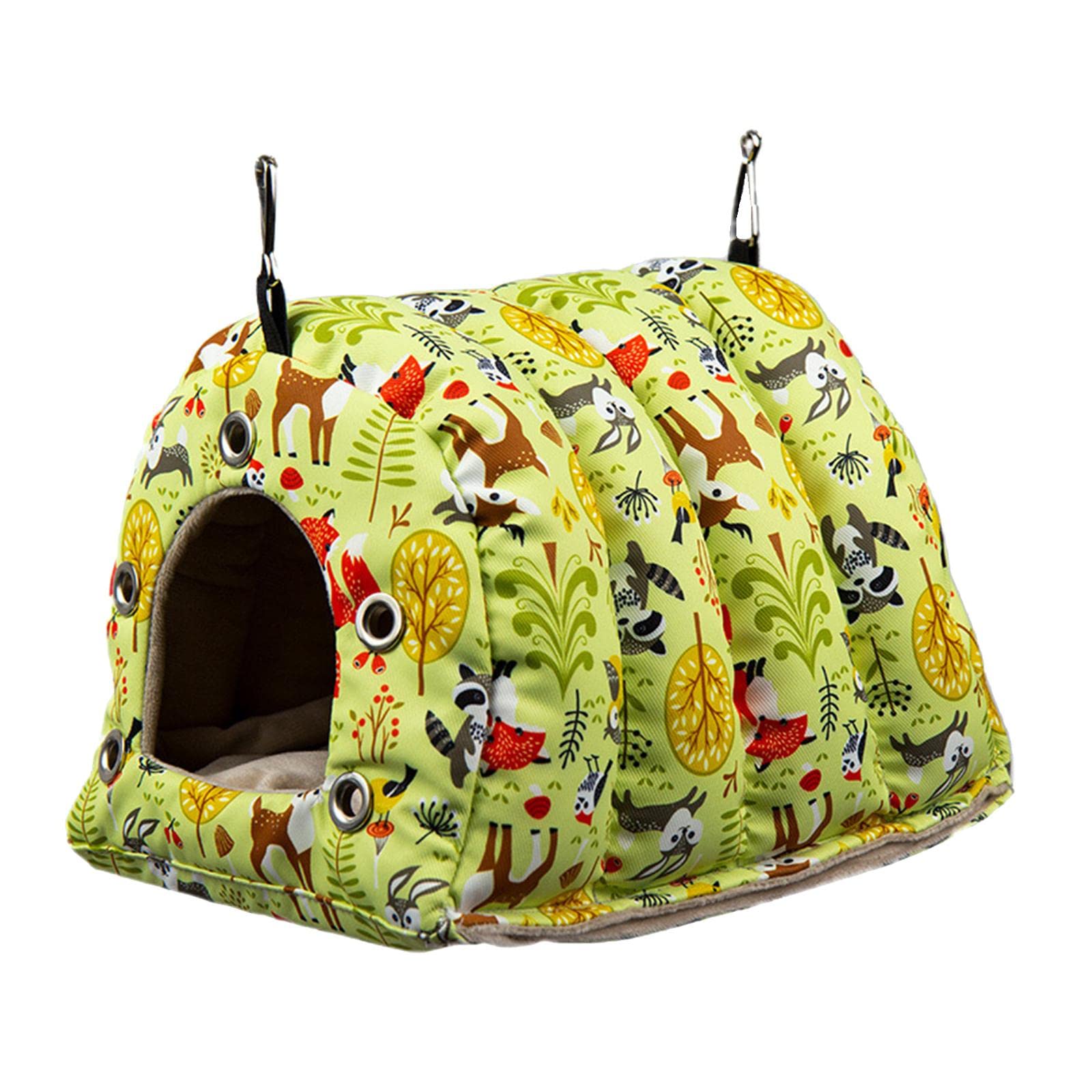 Jaula de Invierno para Loros, Hamaca, Accesorios para Jaula, Cama para Pájaros, Almohadillas Extraíbles, Cobertizo de Peluche, Nido de Juguete, l