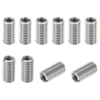 PATIKIL Thread Adapters Sleeve Reducing Nut, 10 Pcs M10x1.5 Male to M8x1.25 Female Repairing Insert Nut Screw Reducer Stainless Steel Fastener 20mm