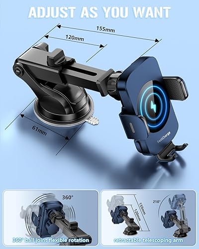 Miniatura 6 de Surper - Cargador inalámbrico para automóvil, soporte de teléfono de carga rápida BothLin 3 en 1, soporte de teléfono con sujeción automática,