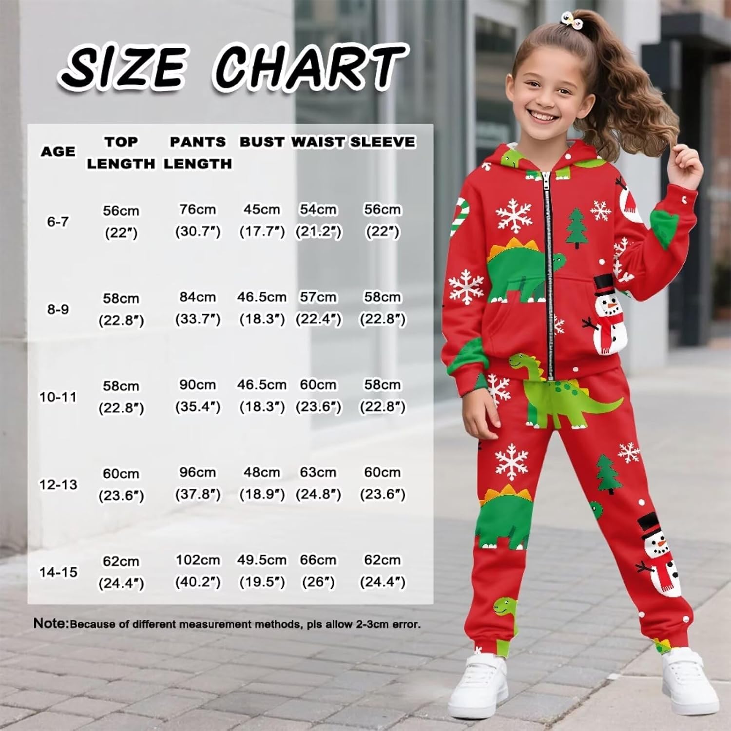 Girls Full Zip Tracksuit Hoodie with Pockets Fall Winter Long Sleeve Hooded Jogger Set for Kids Teens 6-15Y