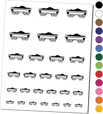 Classic Vintage Locomotive Train Tender Coal Fuel Car Temporary Tattoo Water Resistant Fake Body Art Set Collection - Orange (One Sheet)