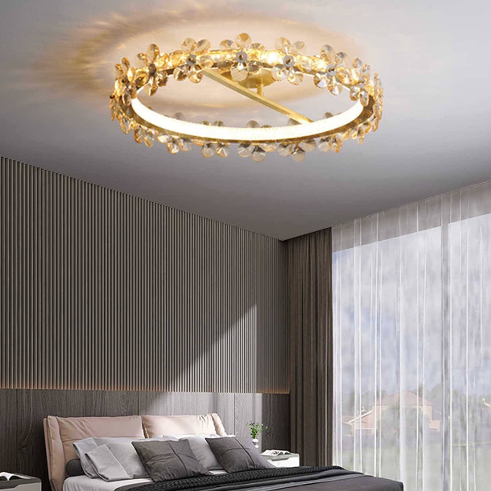 Plafonnier LED cristal pour illuminer vos dîners et moments détente en chambre