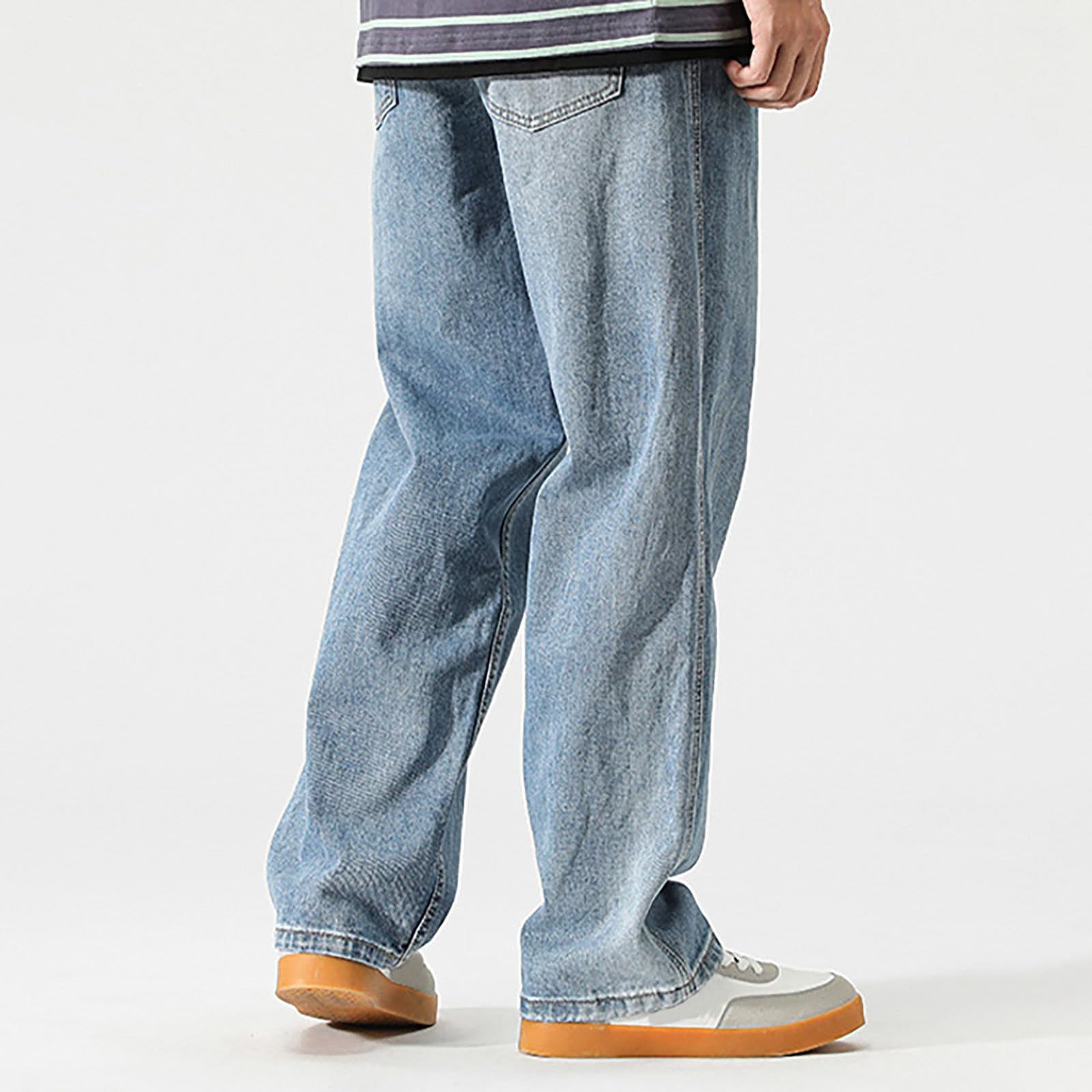 Pantalones Vaqueros Hombre-Pantalones de Mezclilla de Motociclista Ajustados para Hombre
