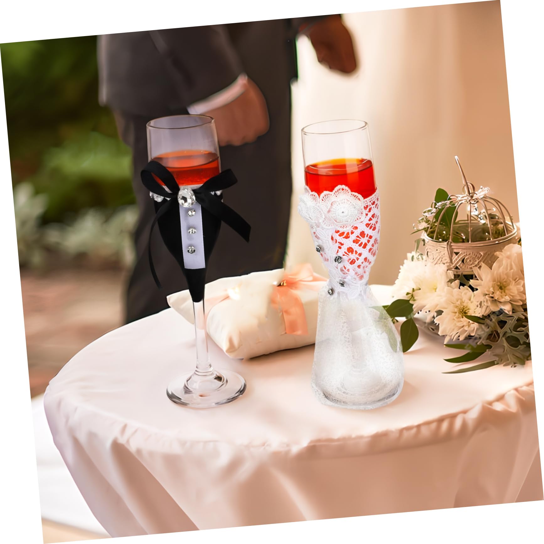 Copas de Vino para Boda, 1 Juego de Vidrio, Diseño Elegante