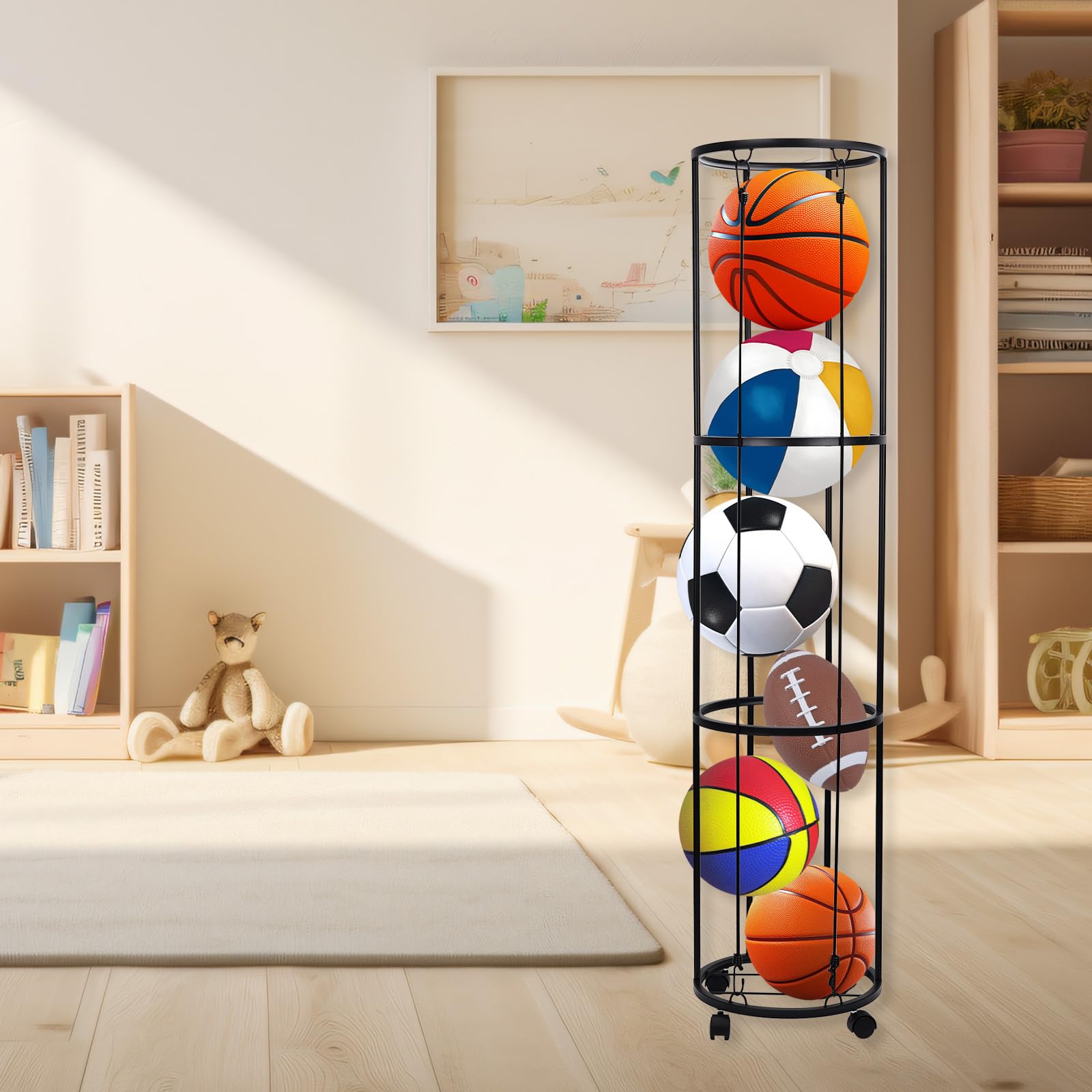 Heavy Duty dubbelzijdig verticaal balopbergrek voor basketbal en