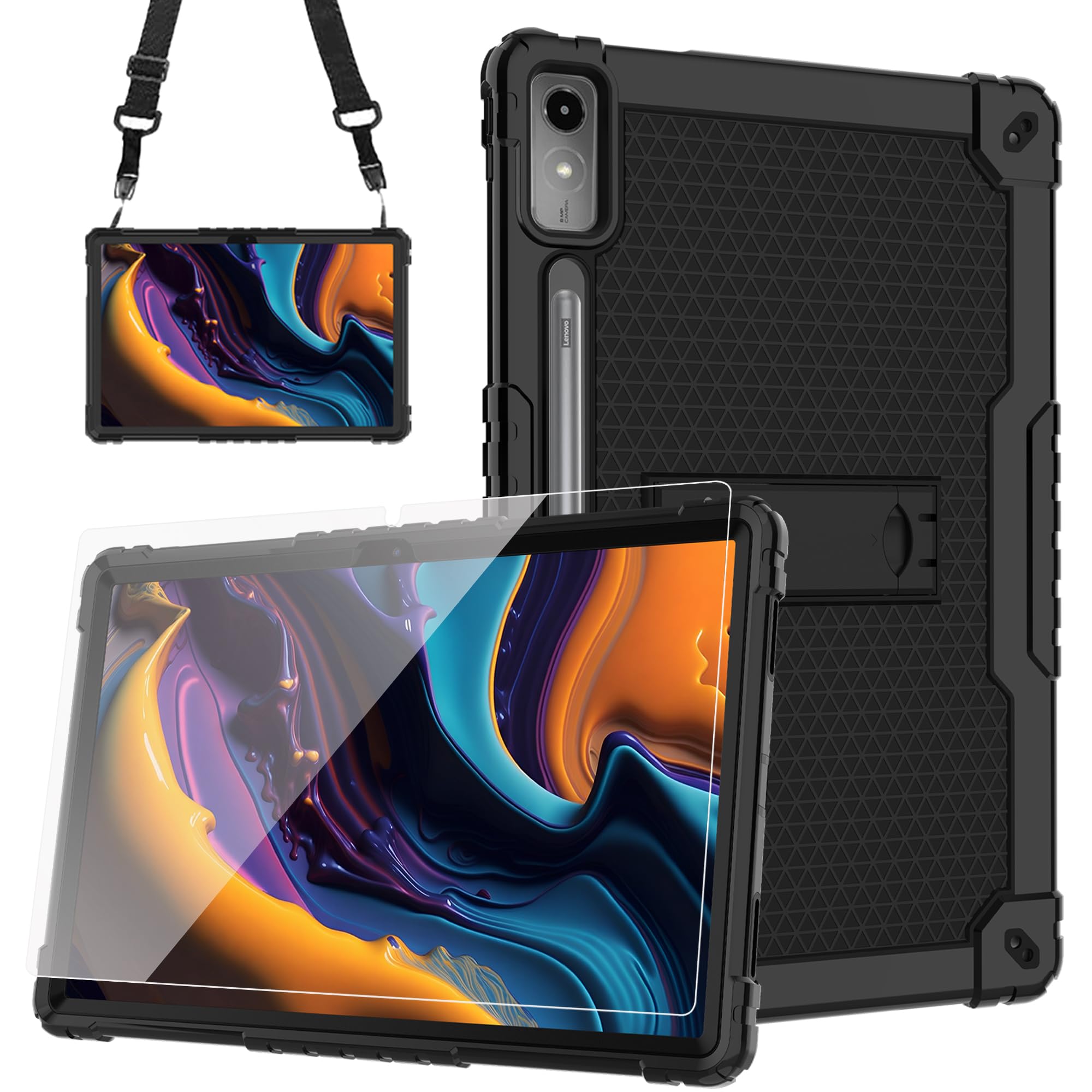 Doemoil Case for Lenovo Tab P12 12.7 Inches Tablet Case, Shockproof Hybrid Kids Case with Screeen Protector for Lenovo tab P12/Xiaoxin Pad Pro 12.7"