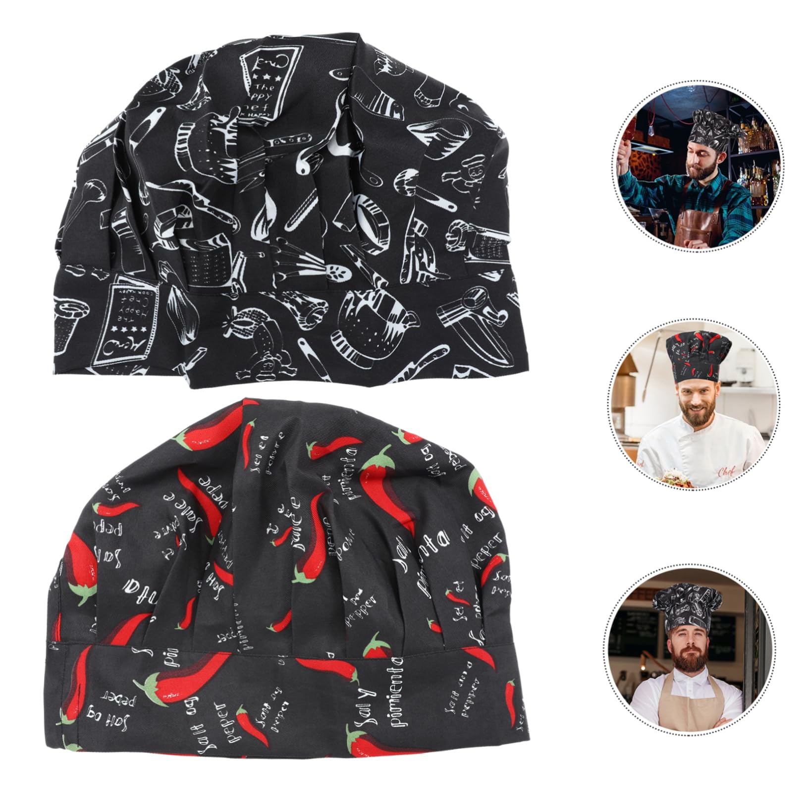 CALLARON 3 Juegos Gorro De Cocinero Gorro De Calavera s para Hombre De Lechero para Hombre Protector Transpirable De Red Divertido 2 Piezas * 3