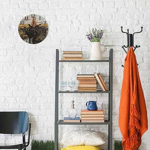 Miniatura 4 de KLL Retro lindo gato vaca 10 pulgadas ronda batería reloj de pared arte silencioso para sala de estar hotel oficina reloj de pared para cuartos