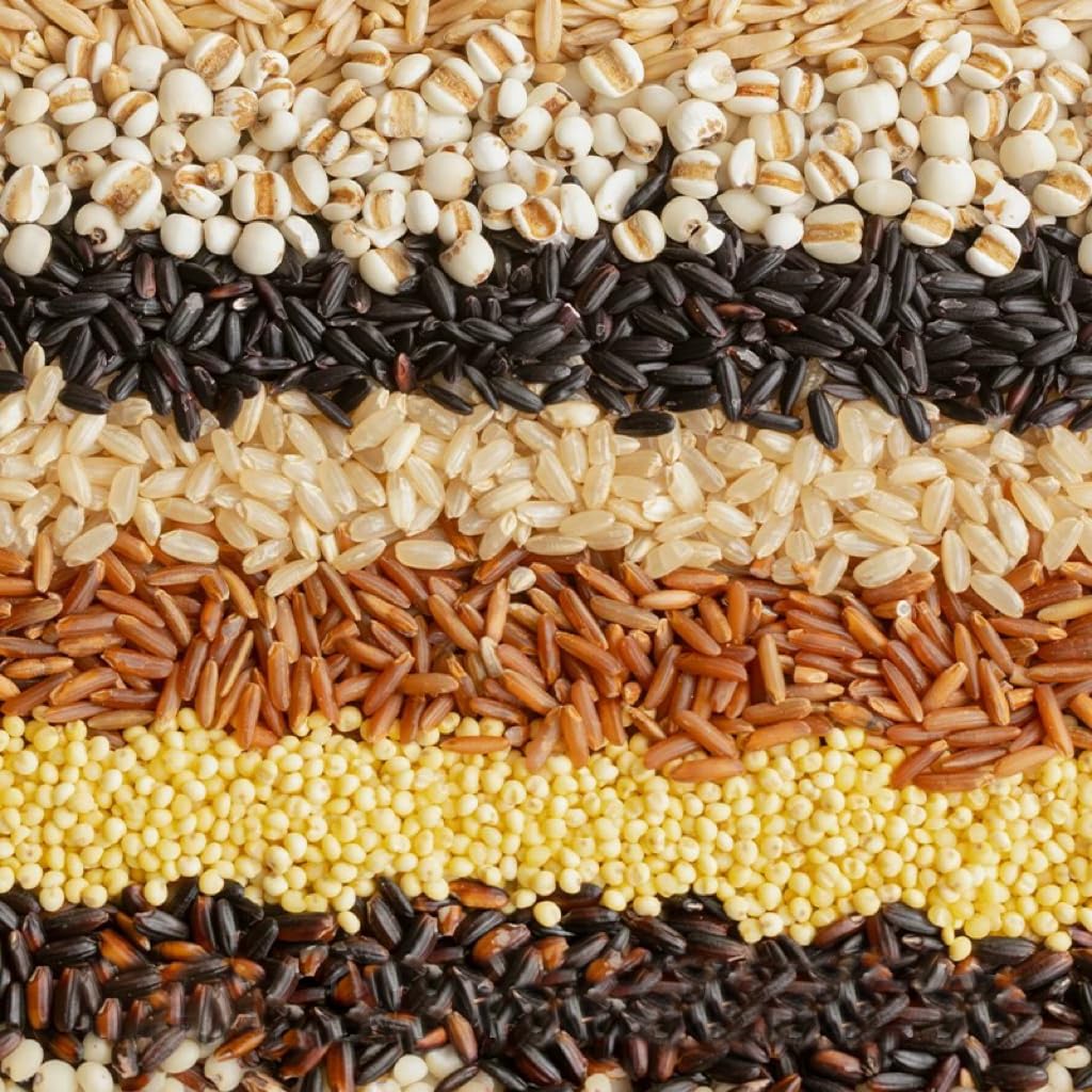 Whole Grain Porridge, Nutritious Breakfast Porridge, 7 different Combinations, Mung Bean Lily Porridge/Red Rice Porridge/Black Rice Porridge/Red Bean Porridge/Corn Porridge/Highland Barley Rice Porridge/1.46 Lb Shipping from California, U.S.